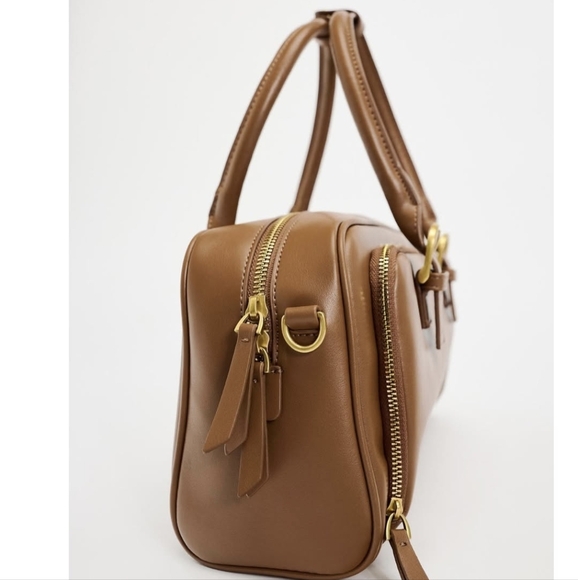 Vegan Leather Bowling Bag - Picture 2 of 10